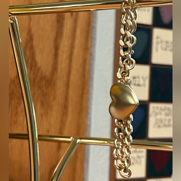 Lucky Brand Gold Heart Bracelet NWOT #LBBR1 - Picture 1 of 5